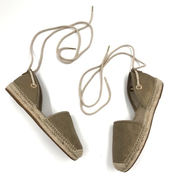Michael Kors Tan Gold Margie Lace-Up Espadrille Sandals size 8 - Picture 1 of 9
